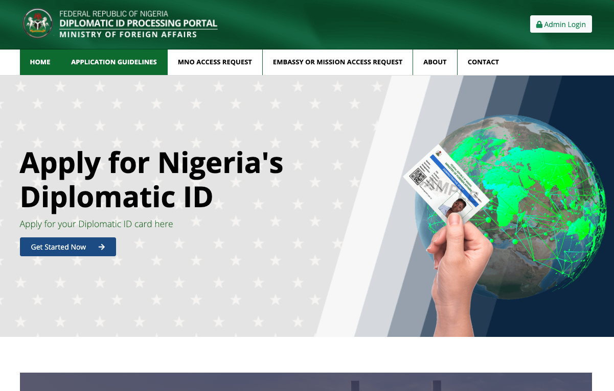 MFA Diplomatic ID portal